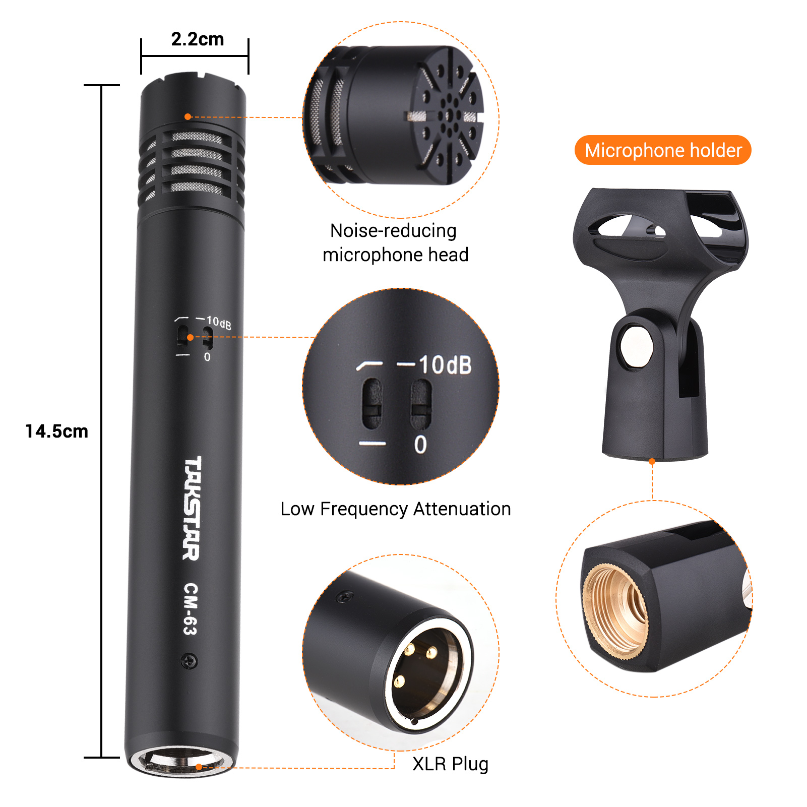 TAKSTAR CM-63 Professional Dia - đánh giá và giá Xlr Microphone Condenser